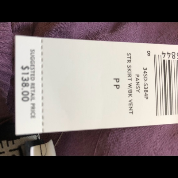 Eileen Fisher Silk Straight Skirt, Purple, PP, NWT - Picture 6 of 6